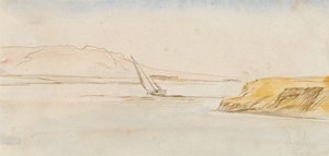 Nil üzerinde tekne by Edward Lear